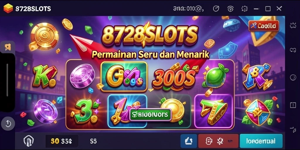 Tampilan gameplay menarik dari 8728SLOTS dengan berbagai tema slot.