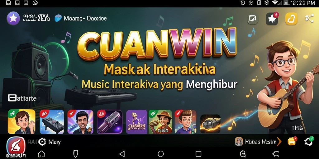 Screenshot utama CUANWIN menampilkan pengalaman gameplay musik yang seru.