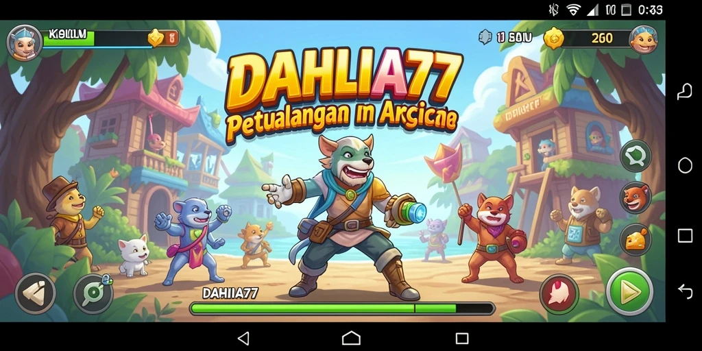 Tampilan gameplay seru dari DAHLIA77 dengan aksi arcade yang mendebarkan.