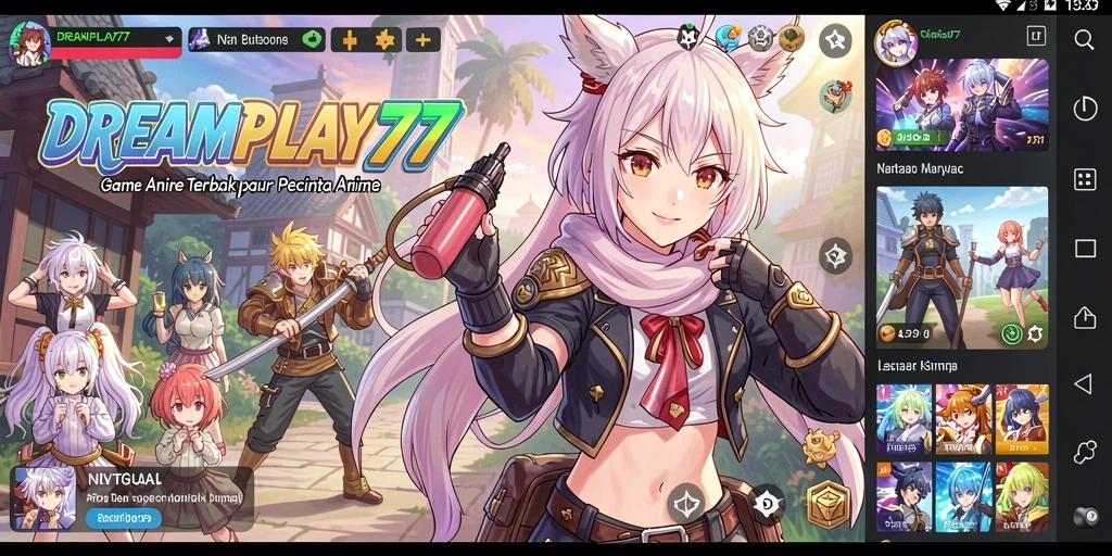 Screenshot gameplay dari DREAMPLAY77 yang menunjukkan aksi seru karakter anime.