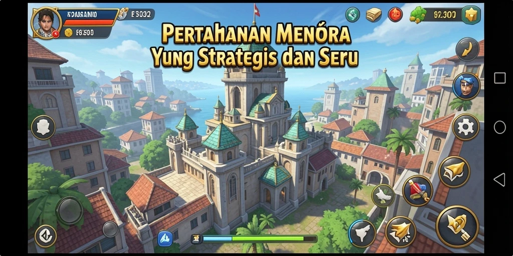 Gameplay F32 yang mendebarkan dan penuh strategi dalam Tower Defense.