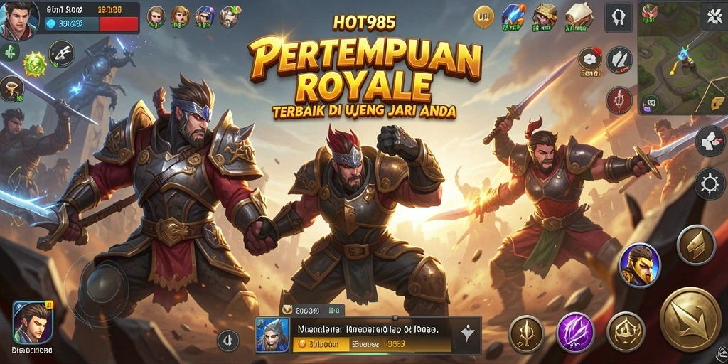 Tampilkan gameplay HOT985 yang penuh aksi dalam pertempuran Battle Royale.