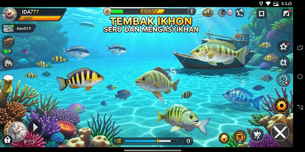 Tampilan gameplay seru Tembak Ikan di IDA777.