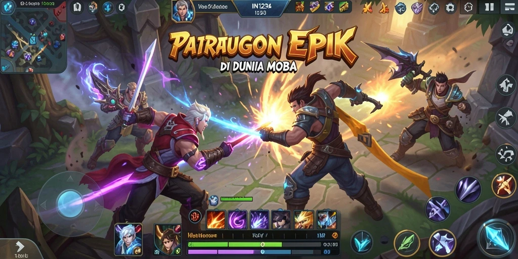 Tangkapan layar gameplay MOBA yang mendebarkan di IN1234.