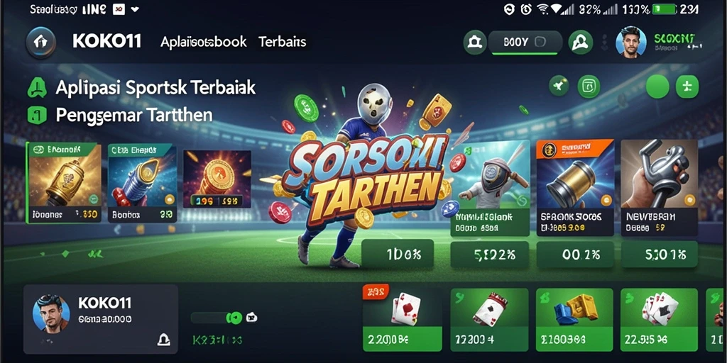 Tampilan antarmuka aplikasi KOKO11 saat bermain taruhan olahraga.