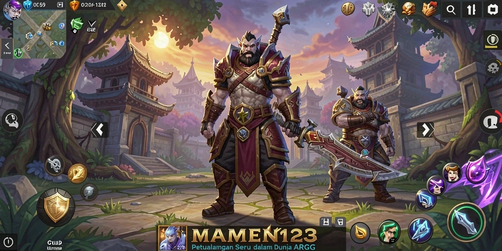 Tangkapan layar gameplay MAMEN123 menampilkan aksi seru dalam pertempuran.
