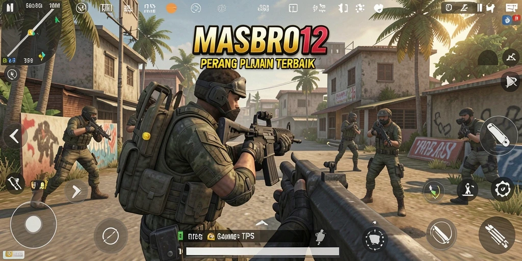 Tampilan gameplay mendebarkan di <strong>MASBRO12</strong> dengan aksi TPS yang cepat.
