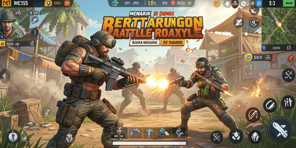 Tangkapan layar ME355 menampilkan pertempuran mendebarkan dalam mode Battle Royale.