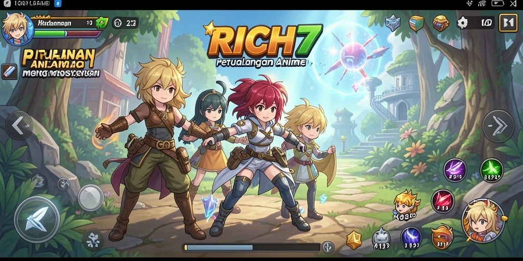 Screenshot RICH7 menampilkan aksi mendebarkan karakter Anime.