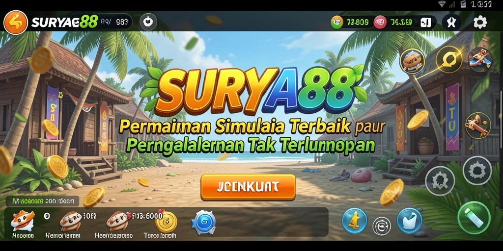 Tangkapan layar gameplay SURYA88 yang menampilkan dunia simulasi yang dinamis.